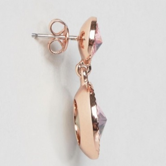 💕TED BAKER LONDON💕 Ronda Rivoli Crystal Earrings ~ Pale Pink NWT - Picture 5 of 8